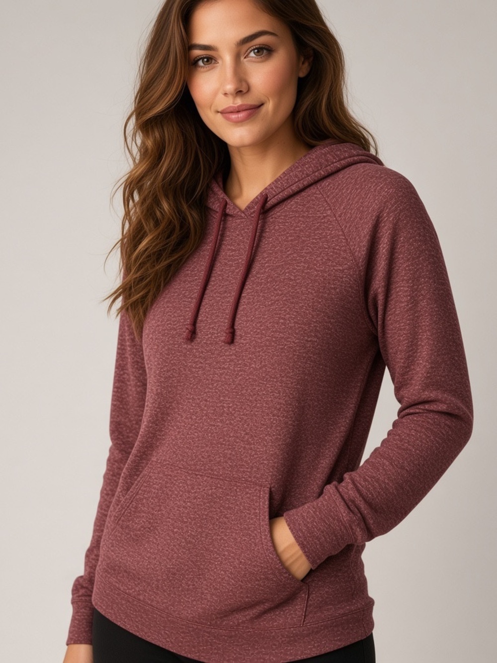 Women's Mossimo Heathered Maroon Hoodie Sweatshirt